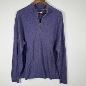 Tommy Bahama Men's Terrycloth Sweatshirt Purple Size Large 1/4 Zip